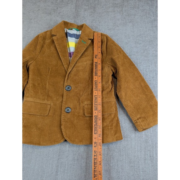 Mini Boden Blazer Kid Boy 4-5 yrs Brown Corduroy Lined Ribbed Long Sleeve Jacket - Picture 5 of 9